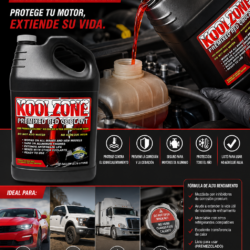 Alternative view of KOOL ZONE® Premixed Red Coolant – Anticongelante Rojo Premezclado (1 Galón)