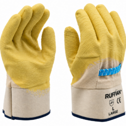 **Guantes de Trabajo Ruffian™ Recubiertos en Látex – Talla L**